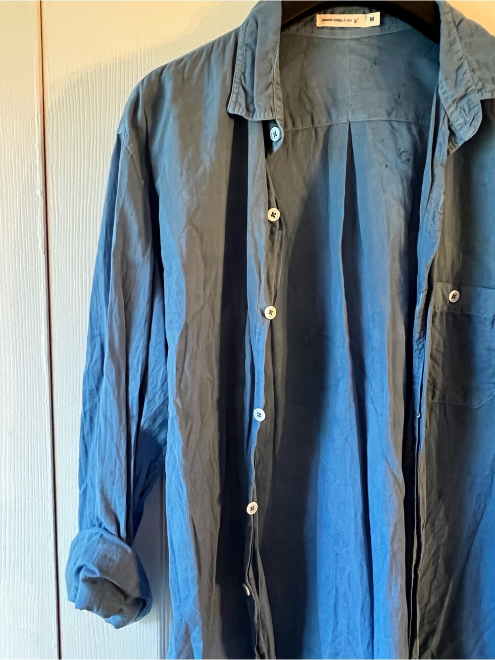 IOAN Lightweight Classic Madras Indigo 6 long sleeve button down